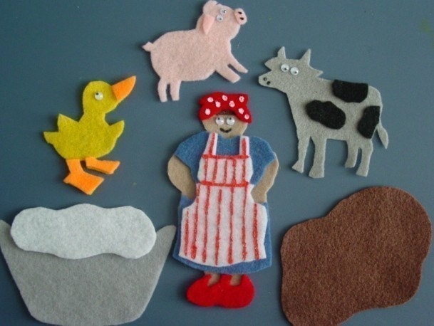 MRS. WISHY WASHY Children's Flannel Board Felt Set