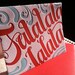 2 pack Variety Letterpress Holiday Cards (red and light blue) - Falalalala & Parumpumpumpum