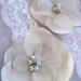 Champagne and Ivory Garter set with rhinestones and pearls