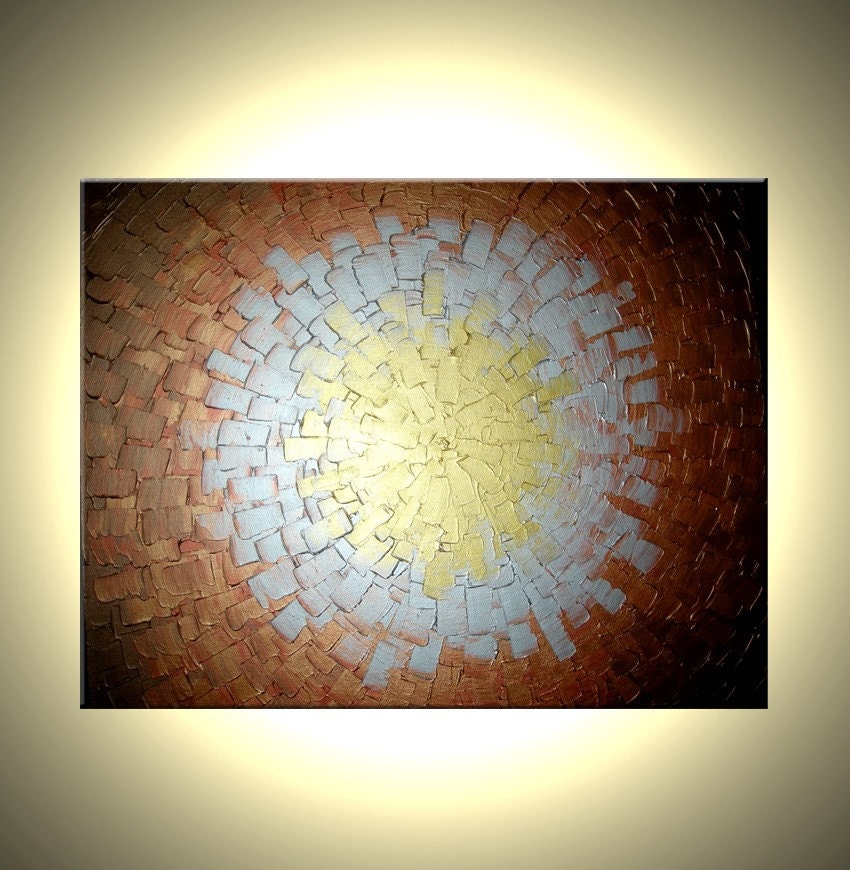 CONTEMPORARY Abstract Gold ORIGINAL Metallic Textured Painting by Lafferty - 24 X 30 - One Day SALE Sale 22% Off
