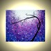 Huge Original Abstract Tree Painting, Textured Purple Floral Tree Painting, Palette Knife Acrylic Landscape, 24" x 30" by Lafferty