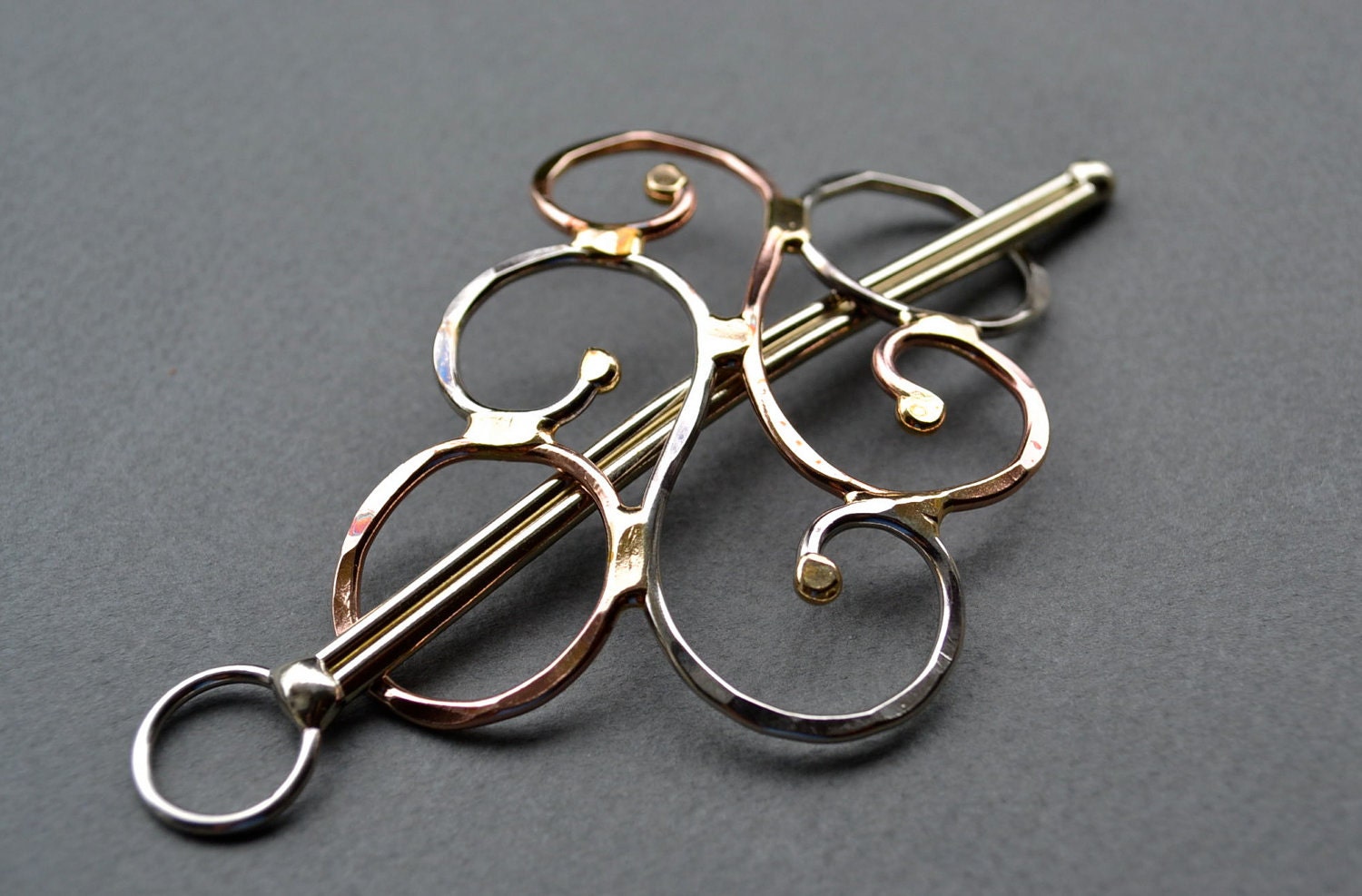 Items similar to Small Metal Hair Barrette on Etsy