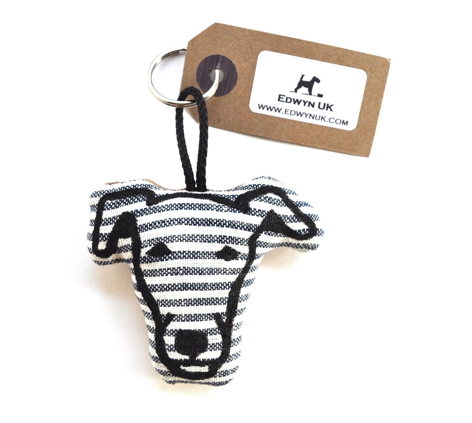 Grey Stripe Whippet - Greyhound Keyring