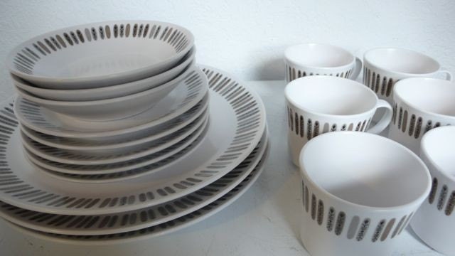 Mid Century Modern Noritake Arunta Cups and Saucers - Reserved for CornWagonThunder