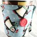 Coffee Cup Sleeve / Coffee Cup Cozy, fabric quilted reuseable eco friendly : Penguins