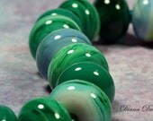 Lampwork Glass Bead Set Teals and Blues
