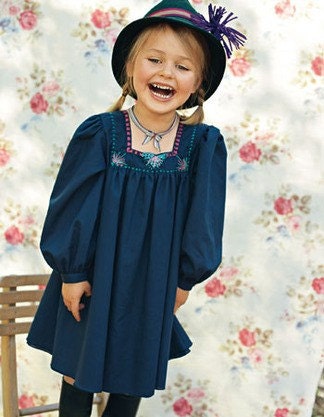 SALZBURG is a super cute cotton flower girl dress in peasant style, inspired by Austria