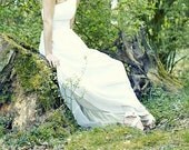One Shoulder Grecian Style Wedding Dress by Sash Couture