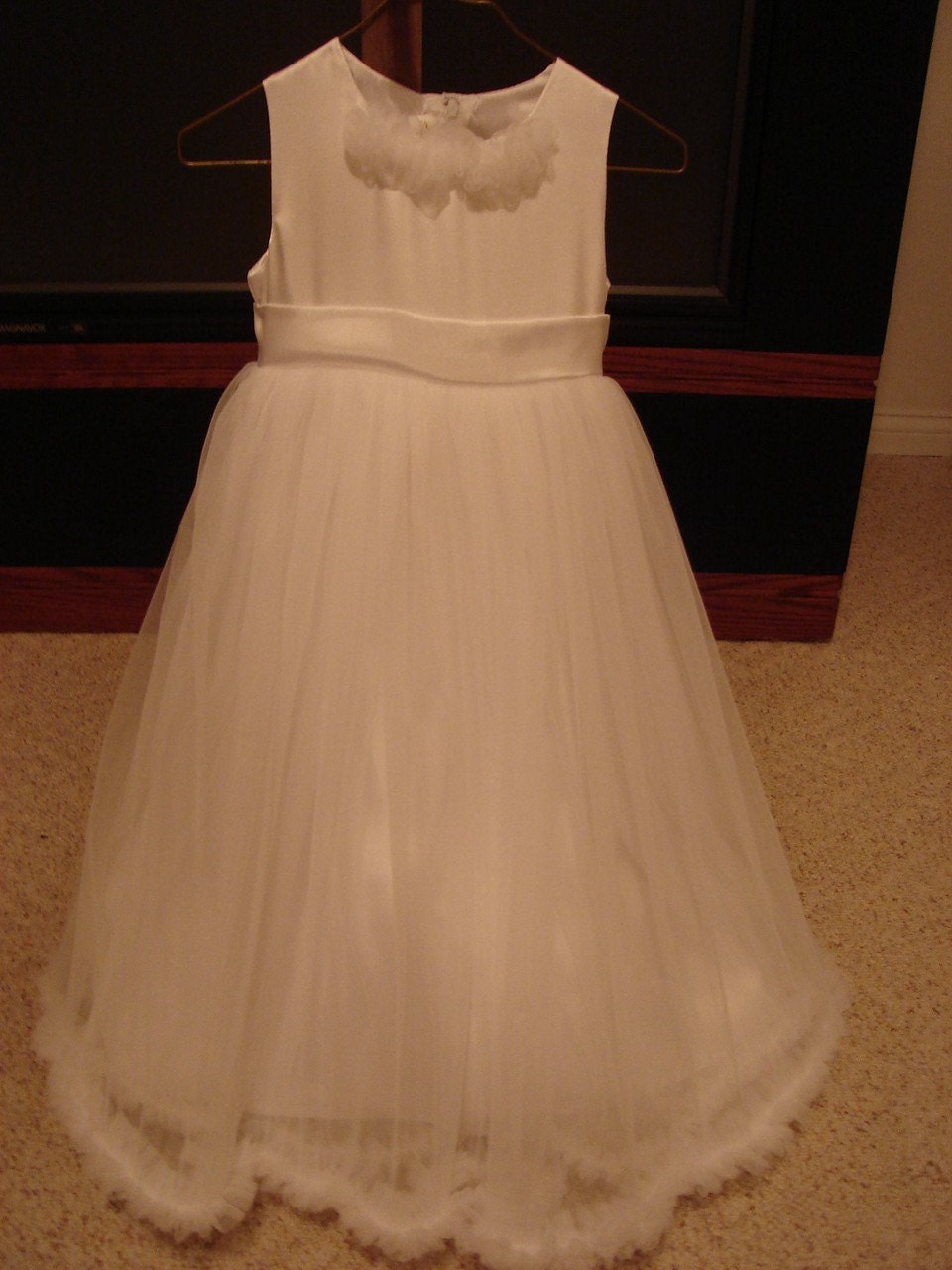Super sweet, airy, playful flowergirl dress with embellishements by sashcouture