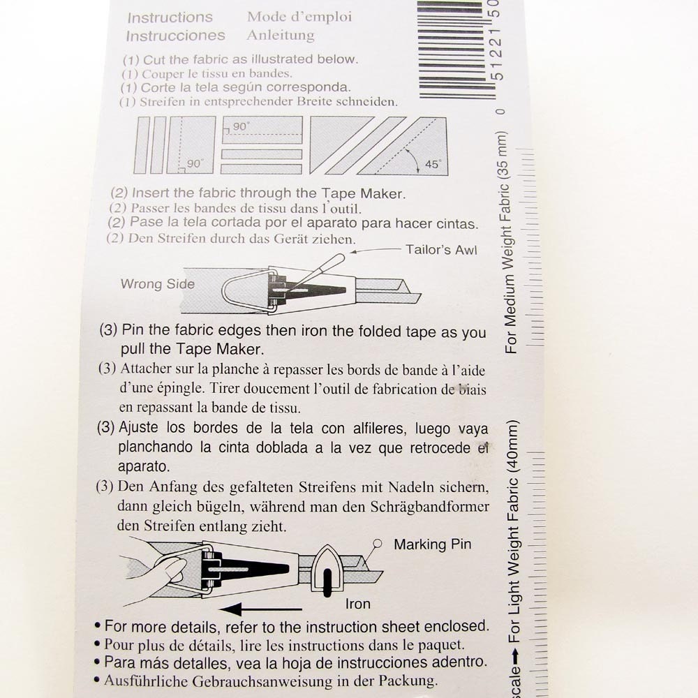 Clover Bias Tape Maker 18mm (3/4 inch)