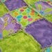 Tinkerbell in Green and Purple Flannel Rag Edge Quilt