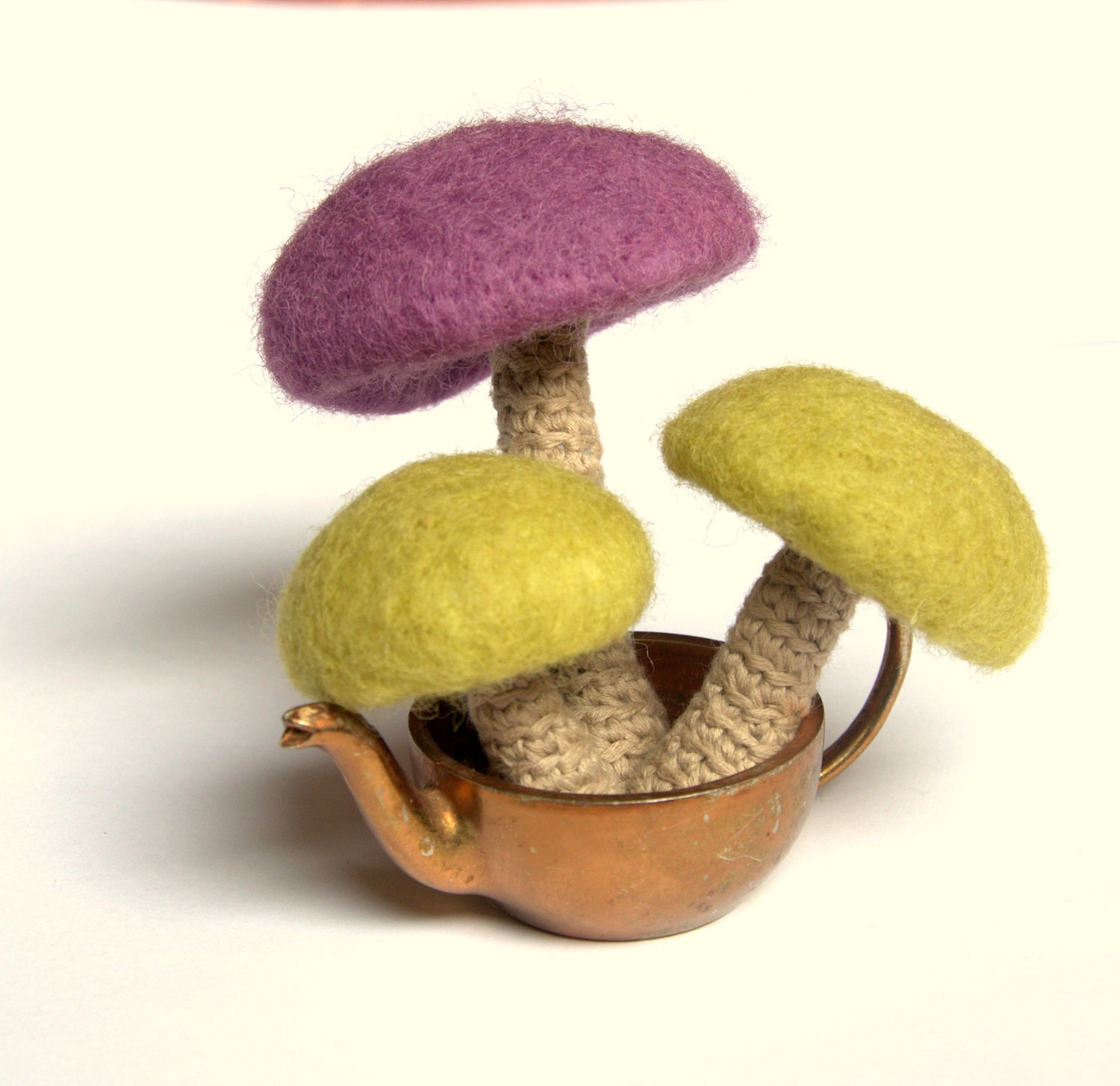 1 XL mushroom Alice in Wonderland purple beige Weddings Birthday party table decor wool decoration magic forest whimsy gift woodland