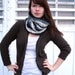 Black, Charcoal, and Ivory Kaleidoscope Cowl Scarf