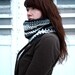 Black, Charcoal, and Ivory Kaleidoscope Cowl Scarf