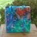 Paw Prints on Multicolored Batik Print Reusable Shopping Tote Bag