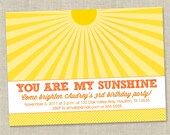 Sunshine Birthday Party Invitation Invite - You Are My Sunshine (Printable Digital File)