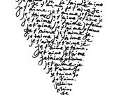Je T'Aime (I Love You) Romantic French Print in Classic Black and White - 8x10 inches