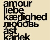 Love Around The World - 16x20 inches on A2 Poster (in French Cream and Black)