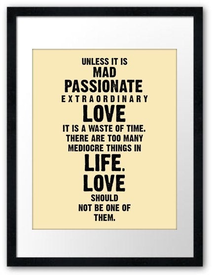 MAD PASSIONATE LOVE (in Vintage Cream and Black) --- 8x10 inch Fine Art Modern Print