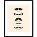 Monsieur Moustache - French 8x10 inch Print on A4 (in Cream and Black)
