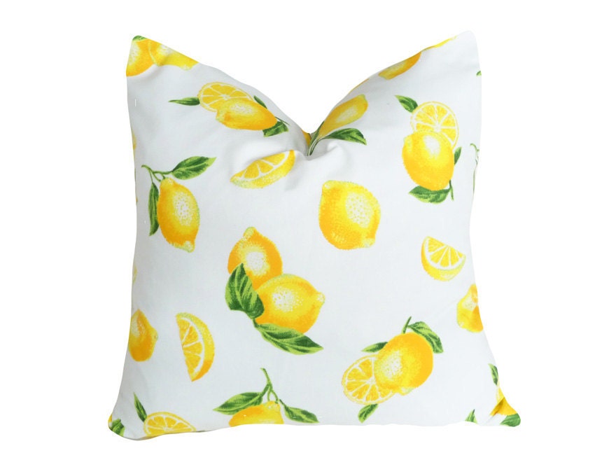 lemon print pillow