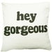 Hi Gorgeous Text Pillow, Word Typography Pillow, Appliqued Letters Throw Pillow Cushion Cover, Unique Gift for Girl Friend 20x20