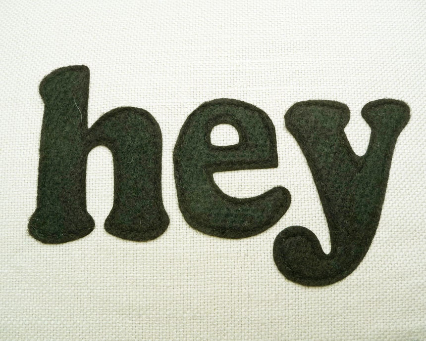 Hi Gorgeous Text Pillow, Word Typography Pillow, Appliqued Letters Throw Pillow Cushion Cover, Unique Gift for Girl Friend 20x20