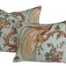 Peacock Decorative Throw Pillows, Large Cushion Covers, Teal Blue Brown Tan, Exotic Bird, Sofa Couch, Winter Home Decor 16x26