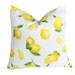 Lemon Throw Pillows, Decorative Pillow, Bright Yellow Lemons on White for Shabby Chic, Country Decor, Eclectic, Couch Cushions 16x16