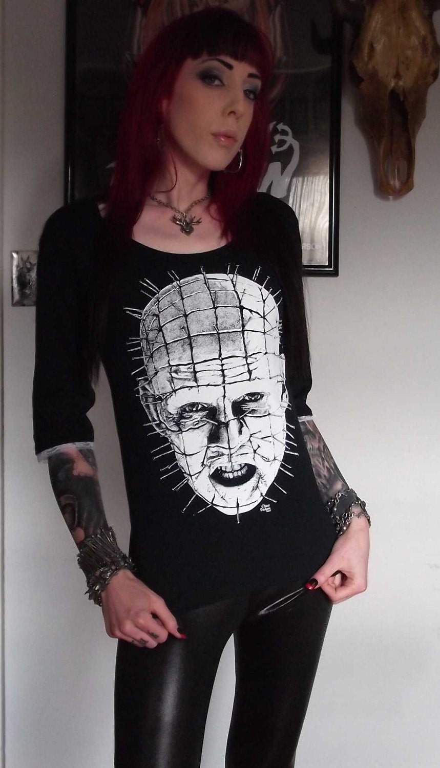 Hellraiser Girls Lace 3/4 Sleeve Shirt Horror Movie Top