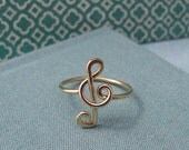 Treble Clef Ring in 14k gold filled