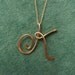 Reserved for drrd-3/4 inch 14k gold Calligraphy Necklace