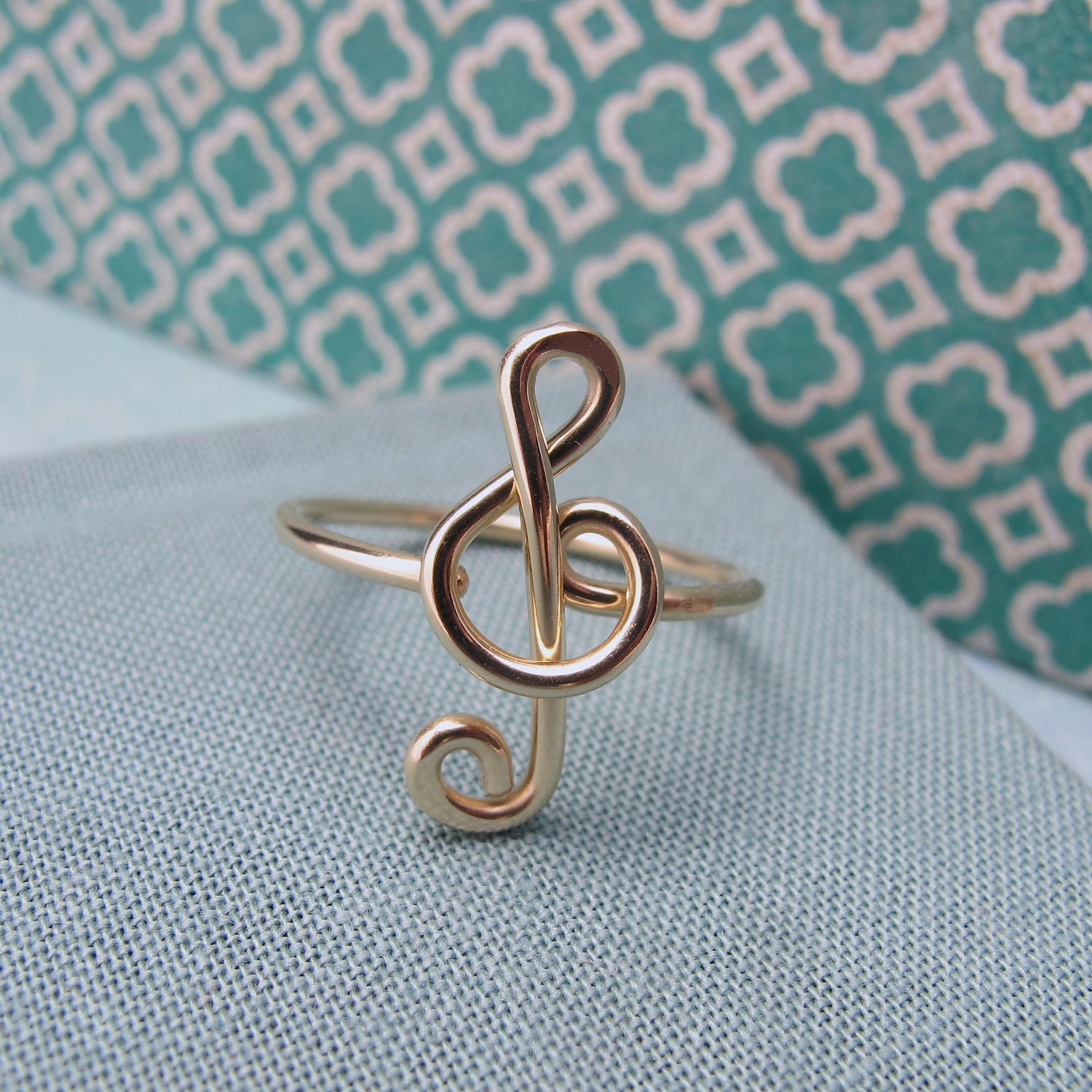 Treble Clef Ring in 14k gold filled