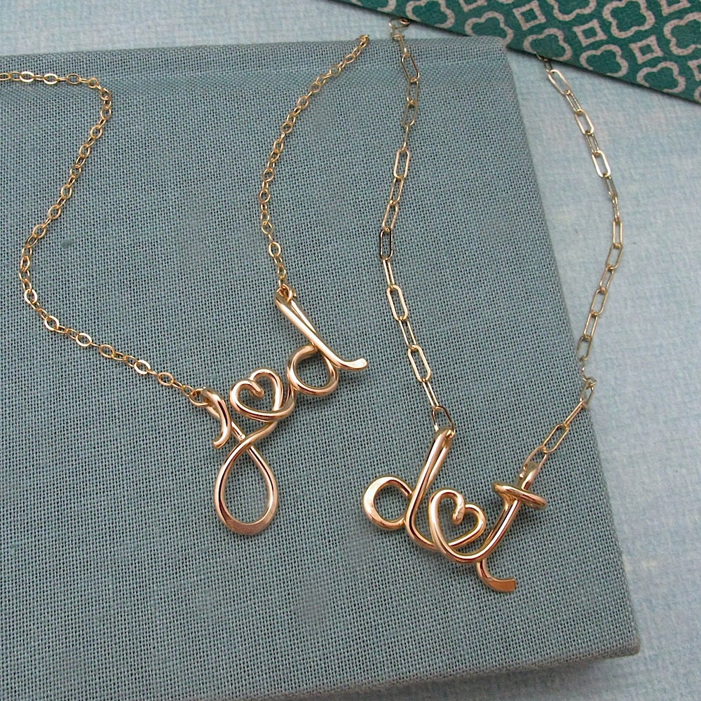 Two Lovers-14K Personalized Initials Necklace