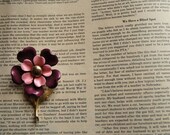 Vintage Purple Flower Pin