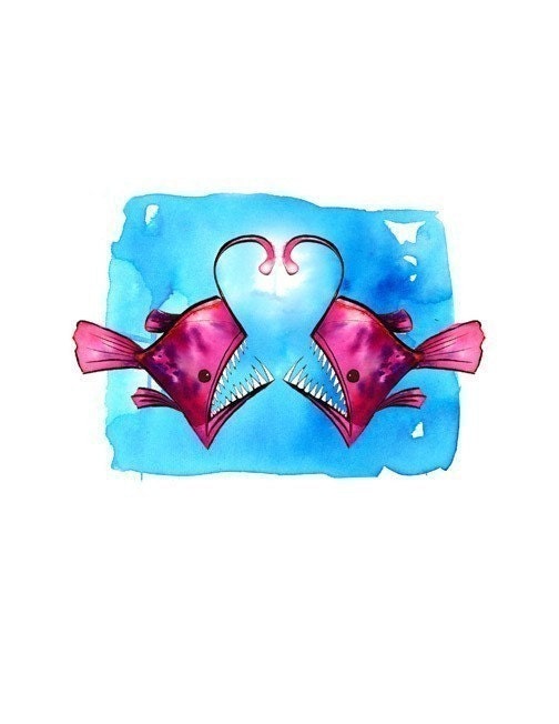 valentines day card- anglerfish love