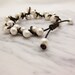 Leather and Pearl Bracelet: Knotted with Natural Fresh Water White Pearls / nature nautical ocean clam snow inspired / cream organic