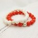 White Coral Bead Bracelet / Coral  & Solid Sterling Silver / Stacking ocean nautical beach inspired summer spring pale cream neutral dreamy