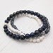 Lapis Lazuli Starry Night Bracelet with Brushed Sterling Silver / navy blue gold / nautical sky star sea inspired / diamond silver focal be