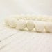 White Coral Bead Bracelet / Coral  & Solid Sterling Silver / Stacking ocean nautical beach inspired summer spring pale cream neutral dreamy