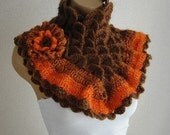 FREESHIPPING -BROWN neckwarmer,necktie,wrap,christmas gift,rose,shrug,shawl,handmade,scarves.