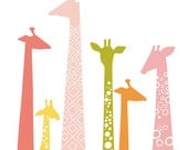 DIY giraffe art template. PDF.