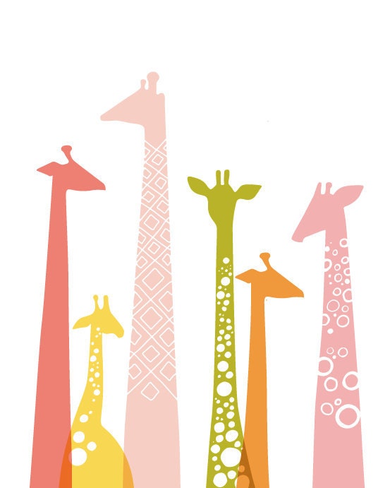 DIY giraffe art template. PDF.