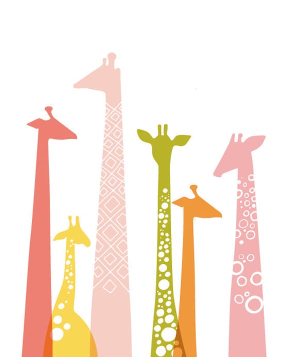 DIY giraffe art template. PDF.