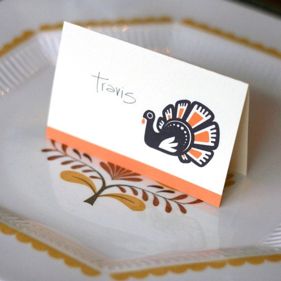 DIY thanksgiving place cards. printable PDF.