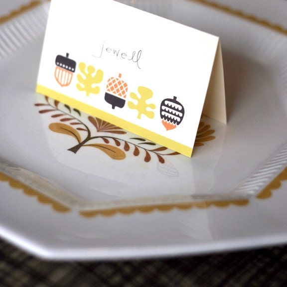 DIY thanksgiving place cards. printable PDF.
