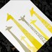 giraffes 8X10 giclee. yellow, chartreuse & gray.