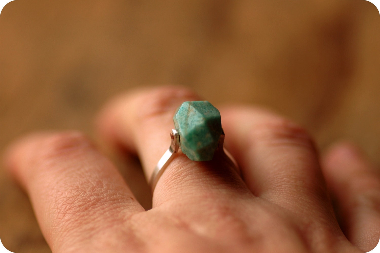 Faceted Gem Ring - Custom Stone, Sizing Pyrite, Tourmaline, Amethyst, Fire Opal, Amazonite
