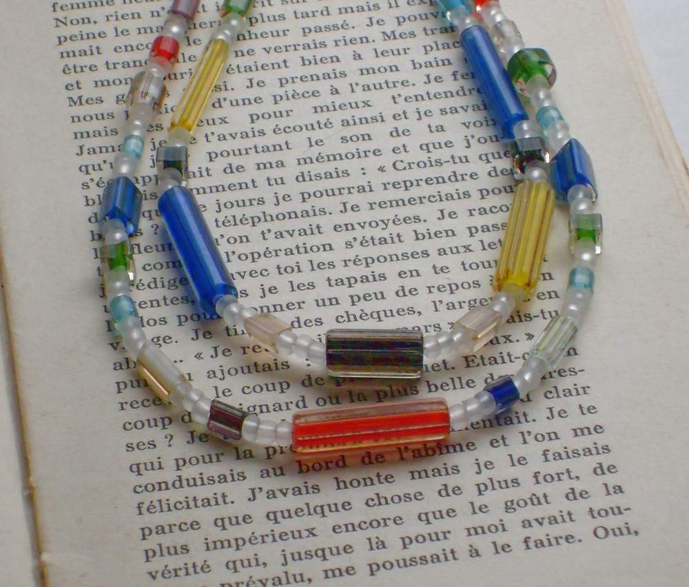 Double Furnace and Frost Beaded Necklace