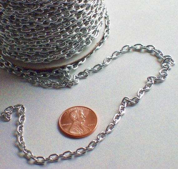 Spool of Silver Tone Chain small links by archdiva on Etsy